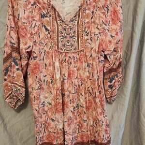 Bohemian Floral Mini Dress  by Temofon